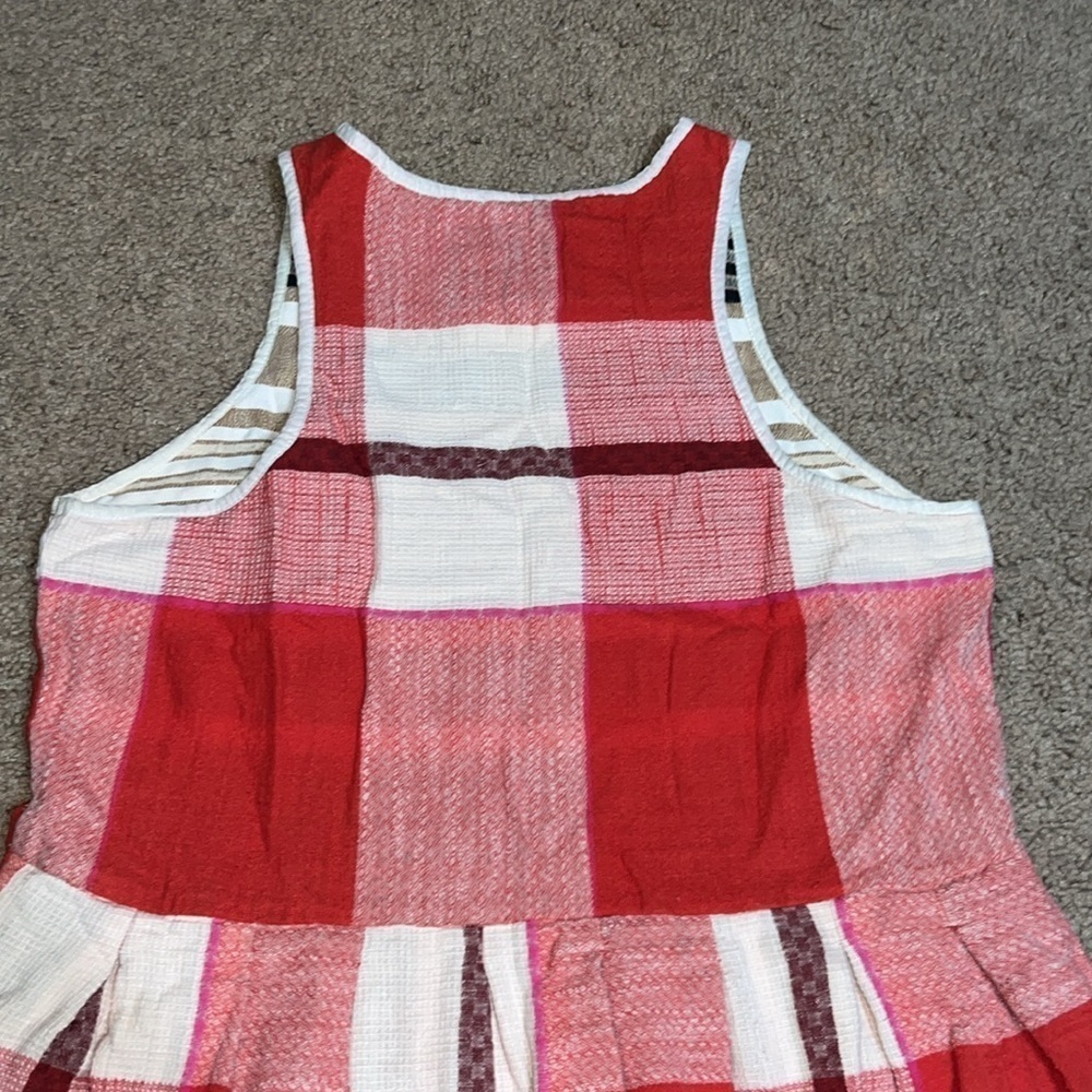 Ace & Jig‎ Boardwalk Dress Doublecloth Cotton Rouge Red Plaid Large - Picture 7 of 11